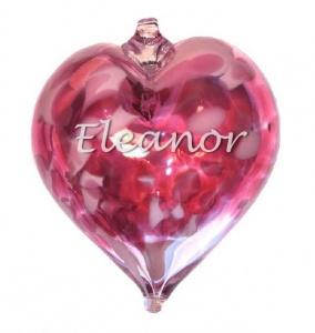 Personalised glass baubles Engraved Hearts
